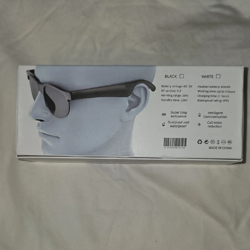 Wireless Headset Glasses - Black
